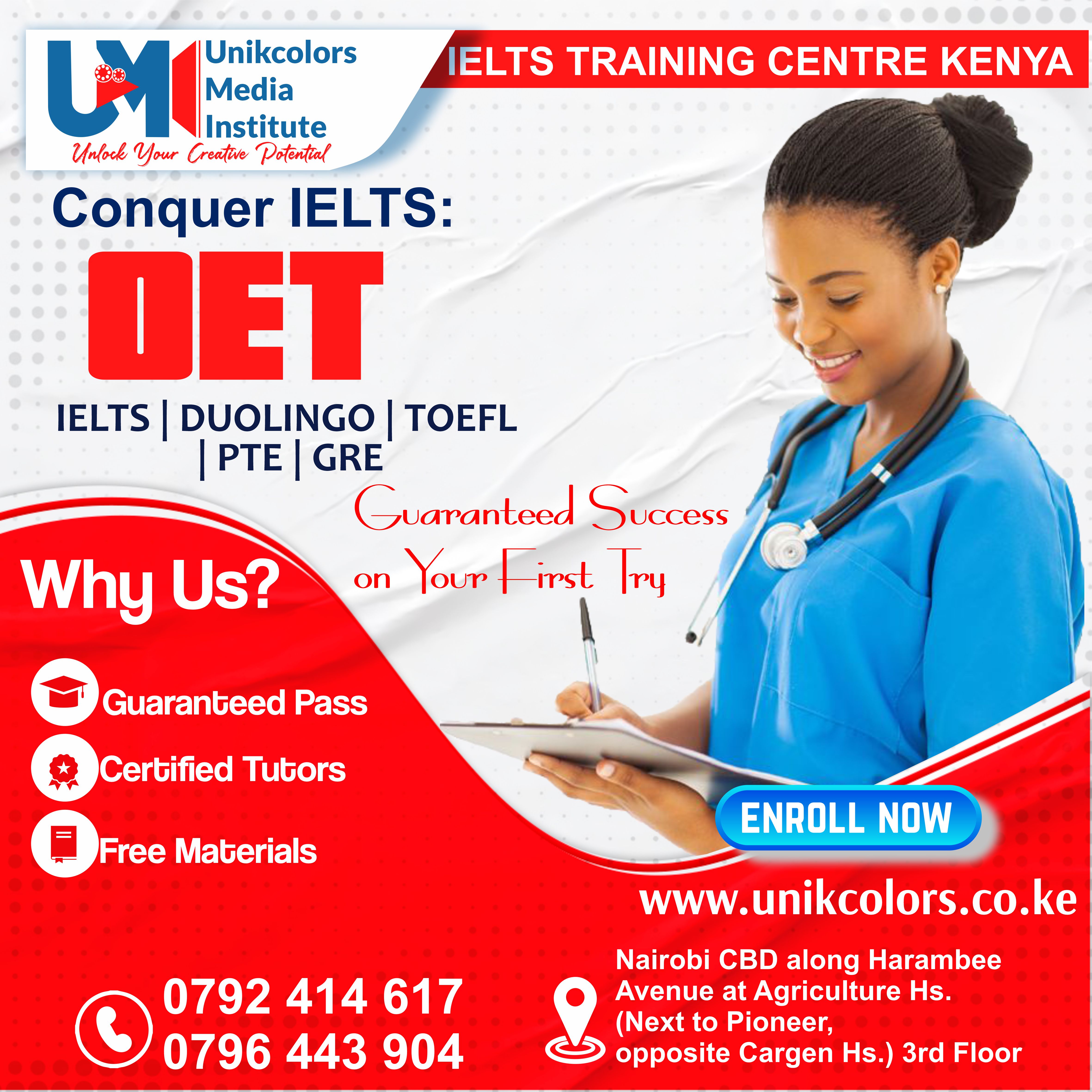 IELTS TRAINING CENTRE KENYA - IELTS PREPARATION | OET | TOEFL | PTE | GRE | DUOLINGO